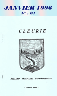 Feuillet d'informations communales de Cleurie - Numéro 01 de Janvier 1996